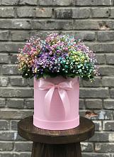 Цветочная композиция из Гипсофила и Розы в шляпной коробке #REPLACE_PRED# Стремилово