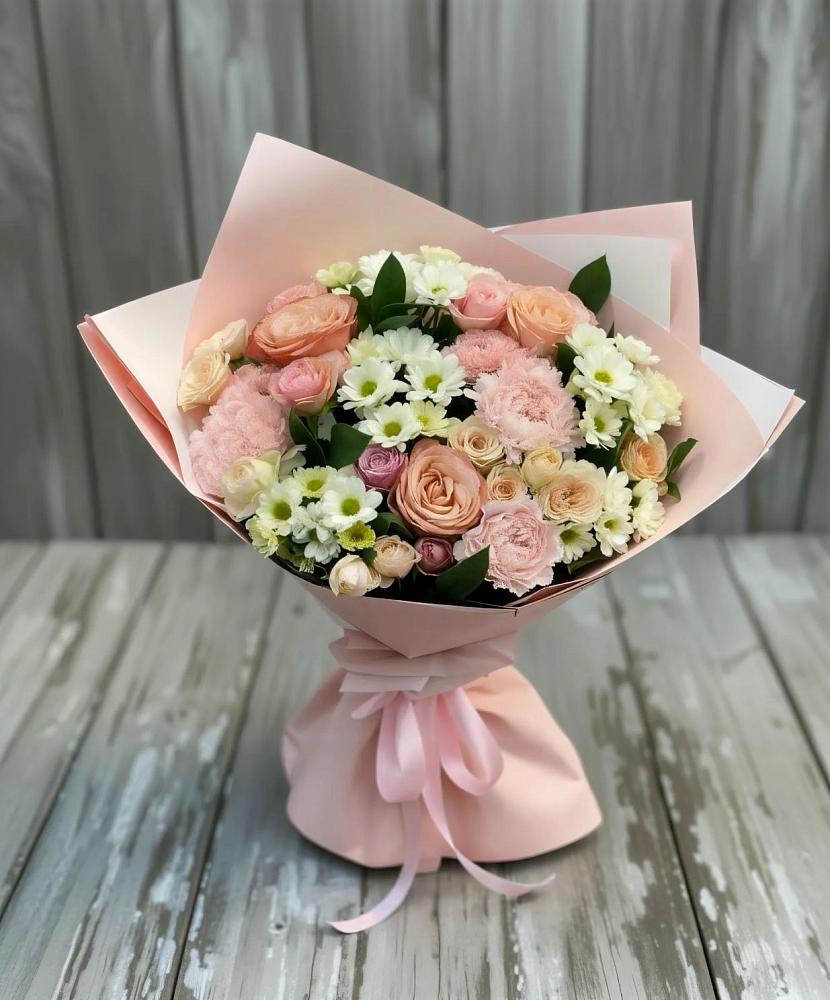 Букет цветов из: Гвоздики, Розы и Хризантемы в Стремилово