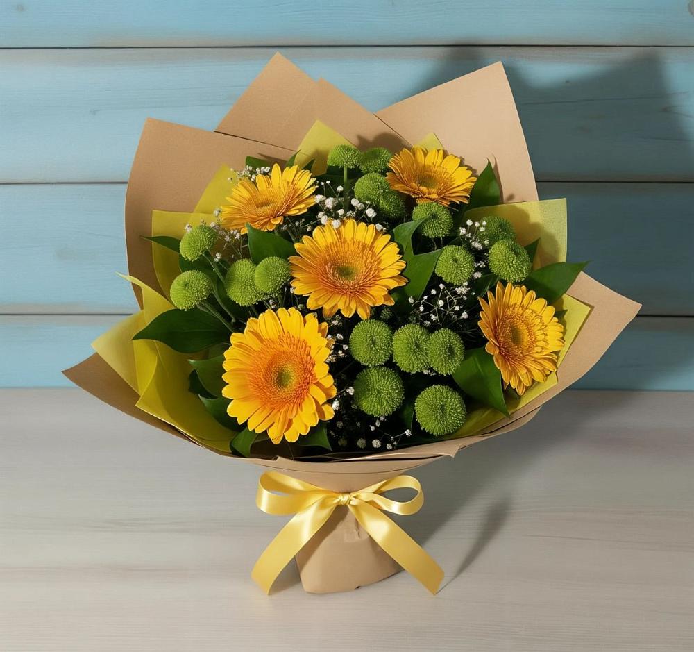 Букет цветов из: Герберы и Хризантемы в Стремилово
