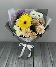 Букет цветов из:  Розы, Герберы и Хризантемы в Стремилово