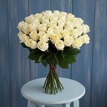 Букет 51 Белая роза Эдлесс Лав в Стремилово