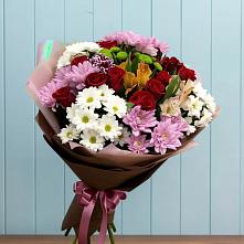 Букет цветов из:  Розы, Хризантемы и Альстромерии в Стремилово