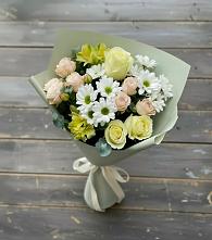 Букет цветов из:  Альстромерии, Розы и Хризантемы #REPLACE_PRED# Стремилово