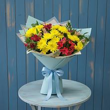 Букет цветов из:  Альстромерии и Хризантемы в Стремилово