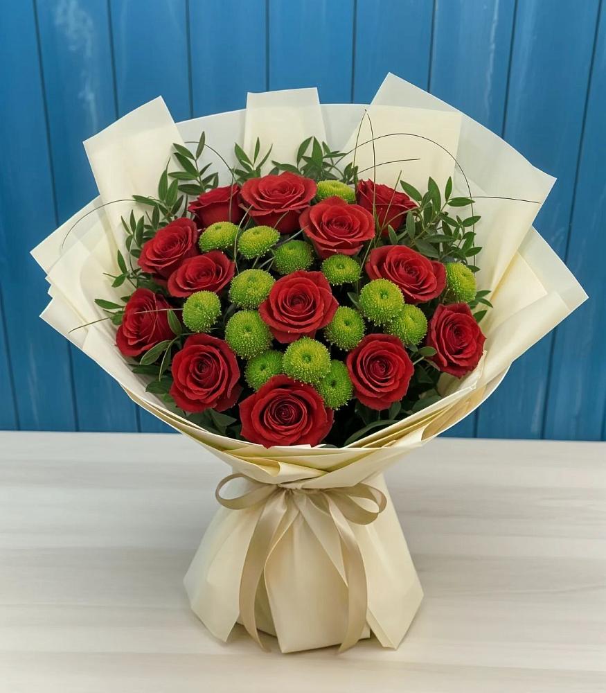 Букет цветов из: Розы и Хризантемы в Стремилово