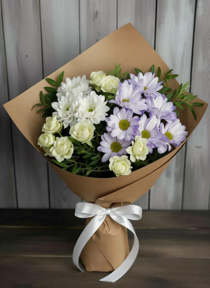 Букет цветов из: Хризантемы и Розы в Стремилово